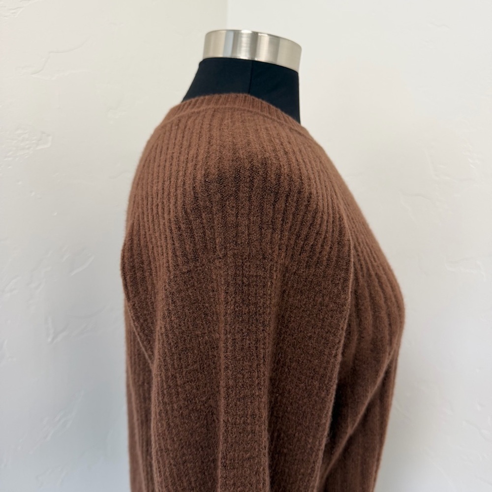 NWT Athleta Brown Ribbed CHANDAIL RAS LAYOVER CREW Sweater Size M - Picture 12 of 16